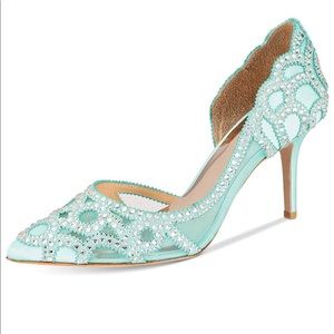 teal high heels wedding